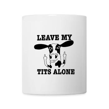 Vegan bien-être animal vache drôle doigt du milieu - Mug blanc - blanc - Devant