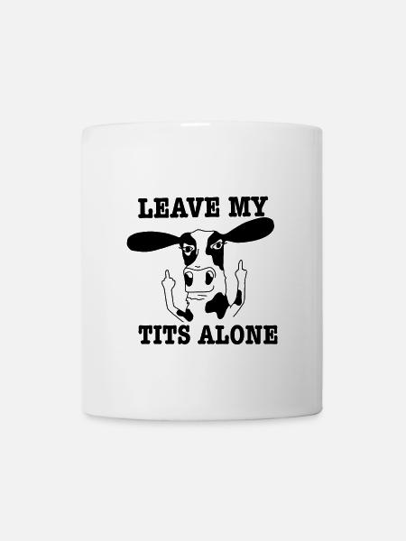 Veganer Tierschutz Kuh Lustig Mittelfinger - Tasse - Weiß