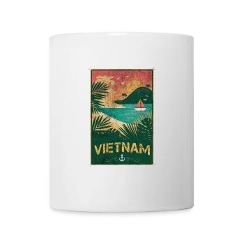 Conception de plage vintage Vietnam - Mug blanc - blanc - Devant