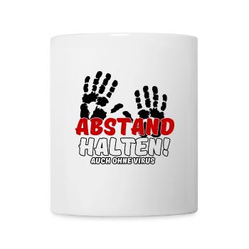 Abstand halten Virus Pandemie Spruch - Tasse - Weiß - Vorne