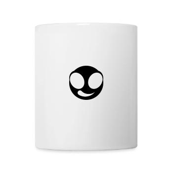 Round Face - Happy (Schwarz) - Tasse - Weiß - Vorne