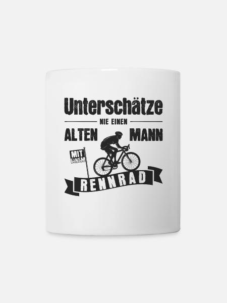 Unterschätze nie einen alten Mann mit Rennrad Bike - Tasse - Weiß