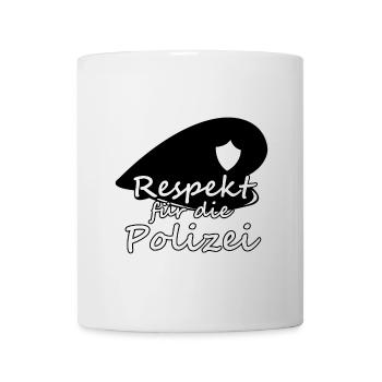 Respekt Polizei Polizist Beruf Spruch Blaulicht - Tasse - Weiß - Vorne