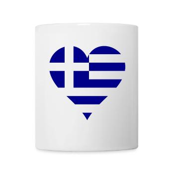 Drapeau grec comme coeur - Mug blanc - blanc - Devant