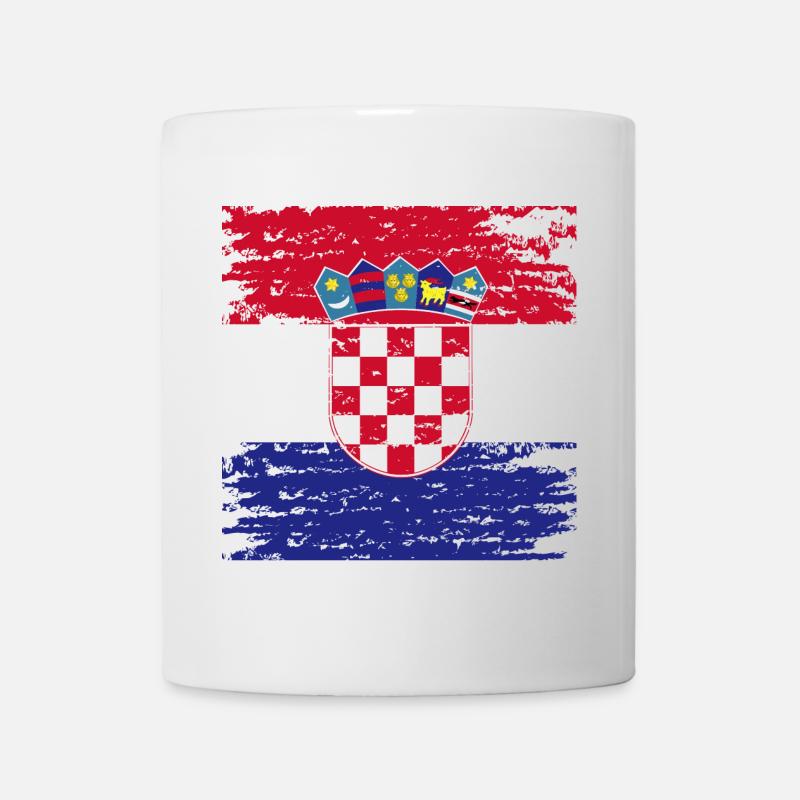 Authentisches kroatisches Flaggenwappen - Tasse - Weiß