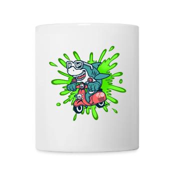 Hai lustig Mofa Moped Roller Comic - Tasse - Weiß - Vorne