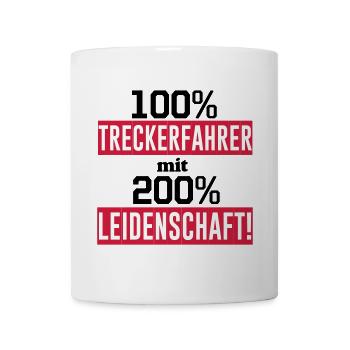Traktor , Treckerfahrer 200% Leidenschaft ...(25) - Tasse - Weiß - Vorne
