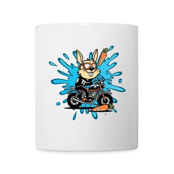 Hase Kaninchen Motorrad Geschenk - Tasse - Weiß - Vorne