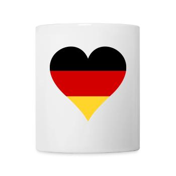Deutschland Flagge Herz - Tasse - Weiß - Vorne