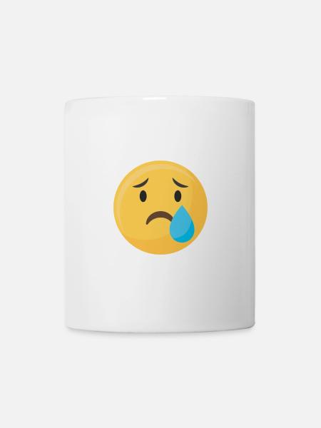 Emoticon Emoji Tränengesicht - Tasse - Weiß