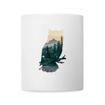 Double Exposure Animal Eule Lustige Geschenkidee - Tasse - Weiß - Vorne