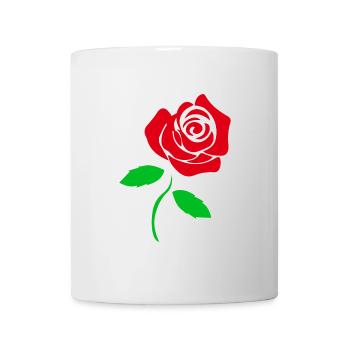 Blumen Rote Rose Romantische Geschenkidee - Tasse - Weiß - Vorne
