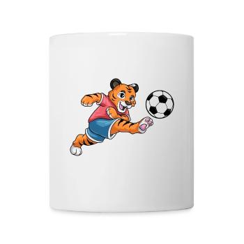 Tiger Soccer Player Soccer - Mug - white - Front