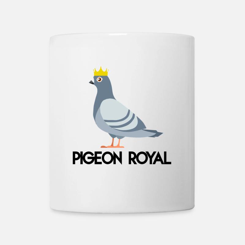 Pigeon royal (typo noire) - Mug blanc - blanc