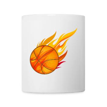 basket-ball incandescent chaud en feu - Mug blanc - blanc - Devant