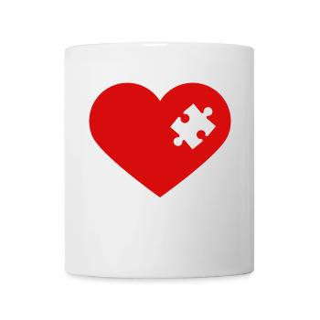 Partnerlook | Herz Puzzle Verliebt Liebe Pärchen - Tasse - Weiß - Vorne