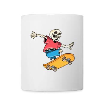 Skeleton Skater Skateboard - Mug - white - Front