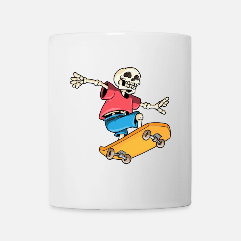 Skelett Skater Skateboard - Tasse - Weiß