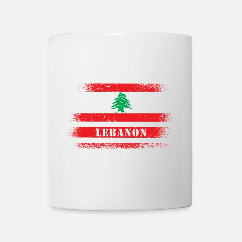 Liban drapeau vintage - Mug blanc - blanc