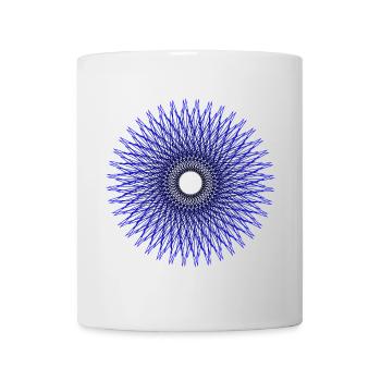 Blue radial star pattern - Mug - white - Front