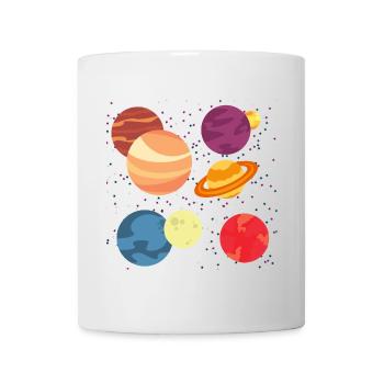 Planètes et étoiles - Mug blanc - blanc - Devant