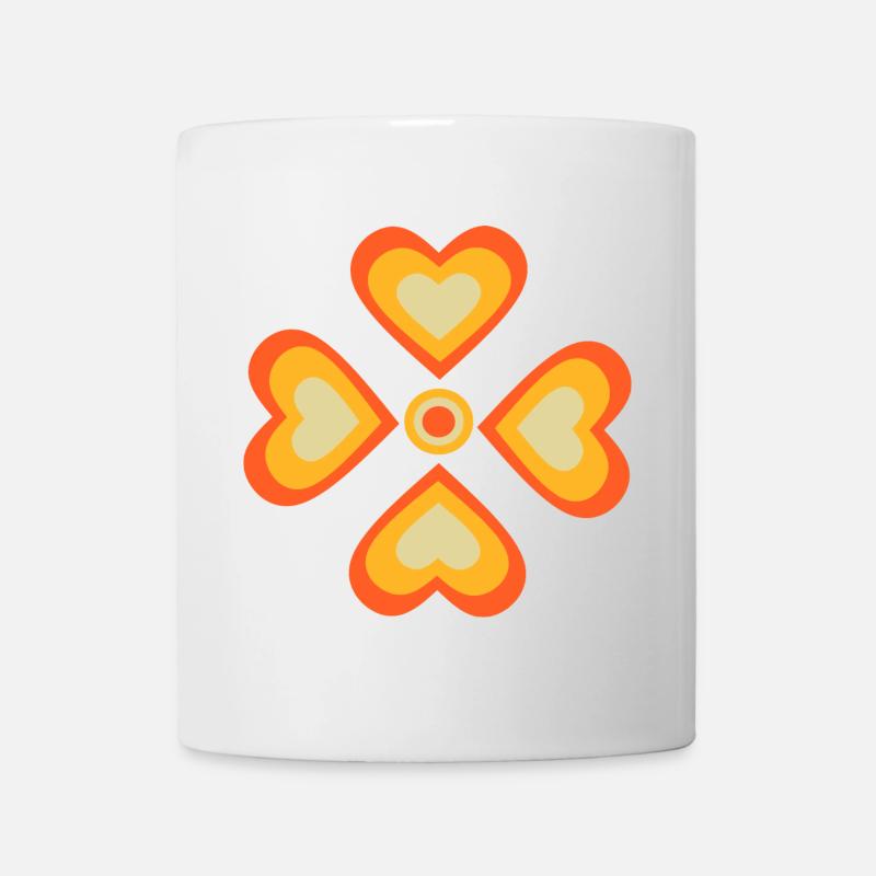 70er Jahre Blume Muster - Tasse - Weiß