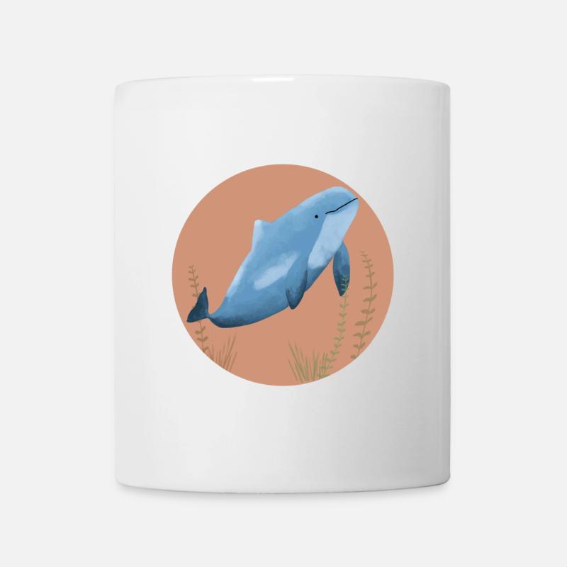 Porpoise circle terra cotta - Mug - white