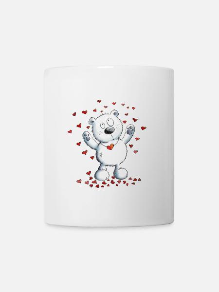 Ours polaire avec des coeurs I Polar Bear Love - Mug blanc - blanc