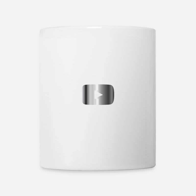 Silberner Play Button  - Tasse - Weiß