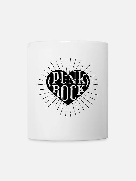 J'aime le punk rock la musique punk hard rock grunge heart - Mug blanc - blanc