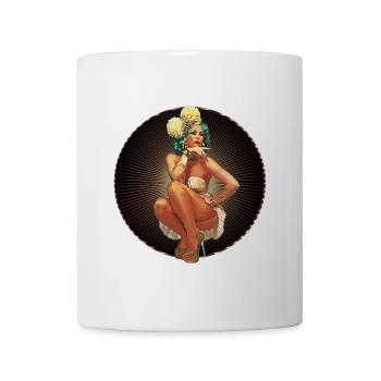 Burlesque Xarah as Pinup Girl Retro Pin Up Art - Mug - white - Front
