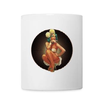 Burlesque Xarah comme pin-up rétro pin up art - Mug blanc - blanc - Devant