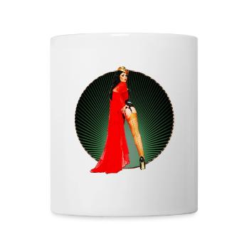 Pinup - Vintage Retro Burlesque Queen Art des années 50 - Mug blanc - blanc - Devant