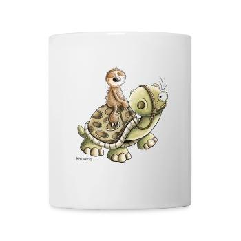 Faules Faultier Reitet Schildkröte I Chill Pause - Tasse - Weiß - Vorne