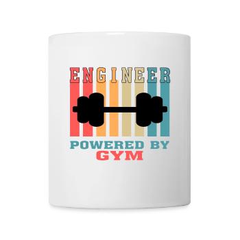 Funny Engineer Powered by Gym Tshirt for Engineers - Mug - white - Front
