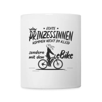 eBike Damen Geschenk Mountainbike Elektrofahrrad - Tasse - Weiß - Vorne