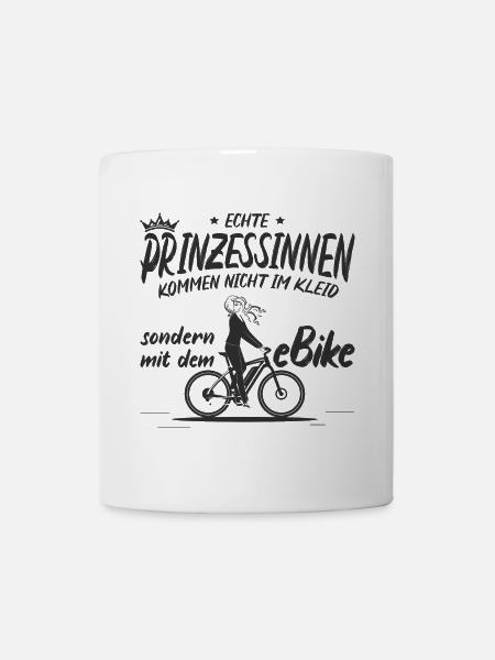 eBike Damen Geschenk Mountainbike Elektrofahrrad - Tasse - Weiß