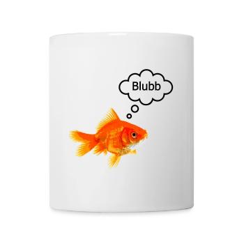 Goldfish with speech bubble - Mug - white - Front