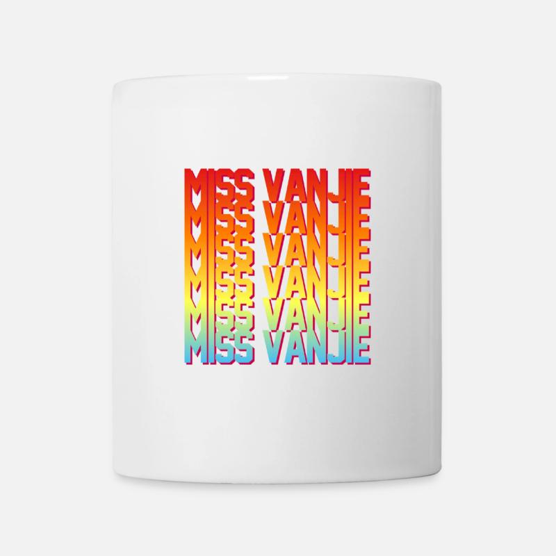 Fräulein Vanjie! Meme Regenbogenfarbe Text - Tasse - Weiß