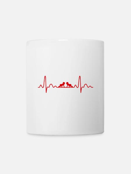 Jumeaux de battement de coeur maman papa jumeaux cadeau - Mug blanc - blanc
