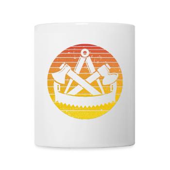 Retro Vintage Zimmermann Handwerker Rot - Tasse - Weiß - Vorne