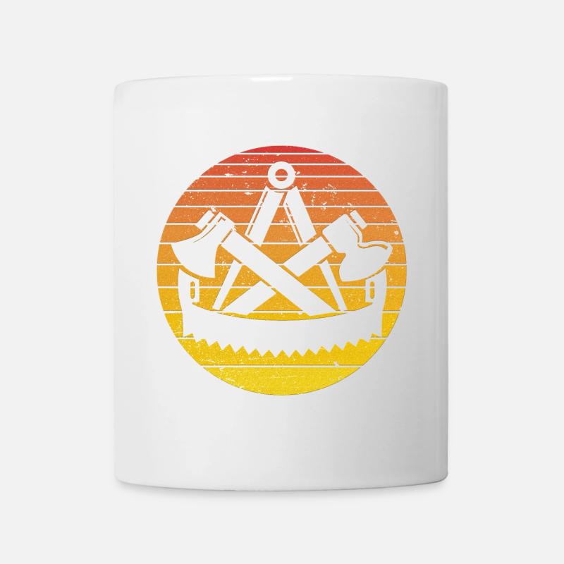 Retro Vintage Zimmermann Handwerker Rot - Tasse - Weiß