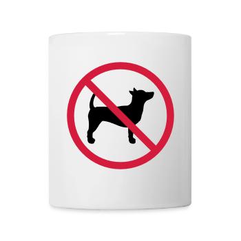 No dog prohibited sign outline shadow clipart - Mug - white - Front