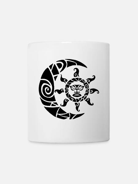 Lune, soleil et nature (noir) - Mug blanc - blanc