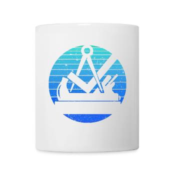 Retro Vintage Tischler Schreiner Handwerker Blau - Tasse - Weiß - Vorne