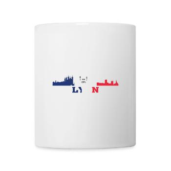 Lyon City Skyline Frankreich Wahrzeichen Karte - Tasse - Weiß - Vorne