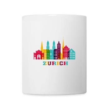 Zürich Stadt Skyline Schweiz Wahrzeichen - Tasse - Weiß - Vorne