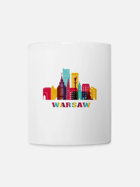 Warschau Polen Hauptstadt Skyline Warszawa Polska - Tasse - Weiß