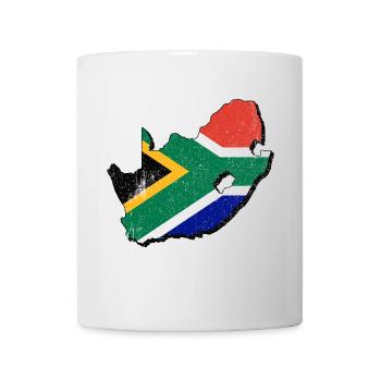 South Africa map with the South African flag - Mug - white - Front