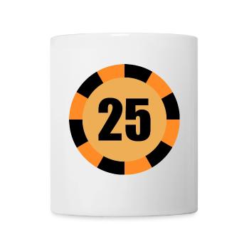 Numéro de jeton de poker 25 conception de jeu de poker - Mug blanc - blanc - Devant